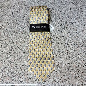 New Van Heusen Yellow Blue Men's Tie
